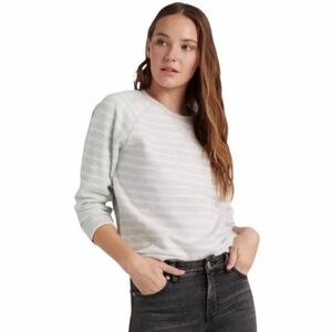 Lucky Brand Women Brushed Stripe Sweatshirt Size M French Terry Long Sleeve Gray